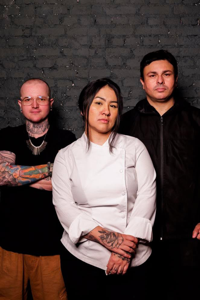 O trio de sócios Retrato dos sócios do Bar Dopa