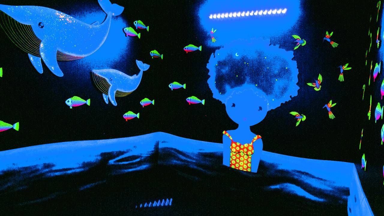 Galeria fluorescente: exposição Morada no Pátio Higienópolis AnA