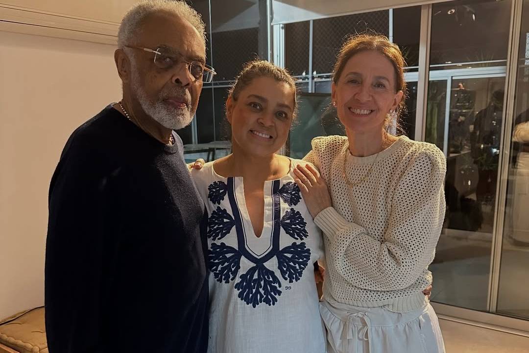 Preta Gil com o pai, Gilberto Gil e a madrasta Flora Gil