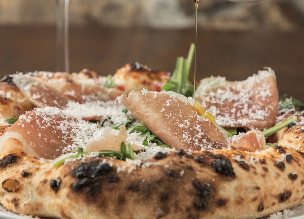 Pizza e azeite de oliva