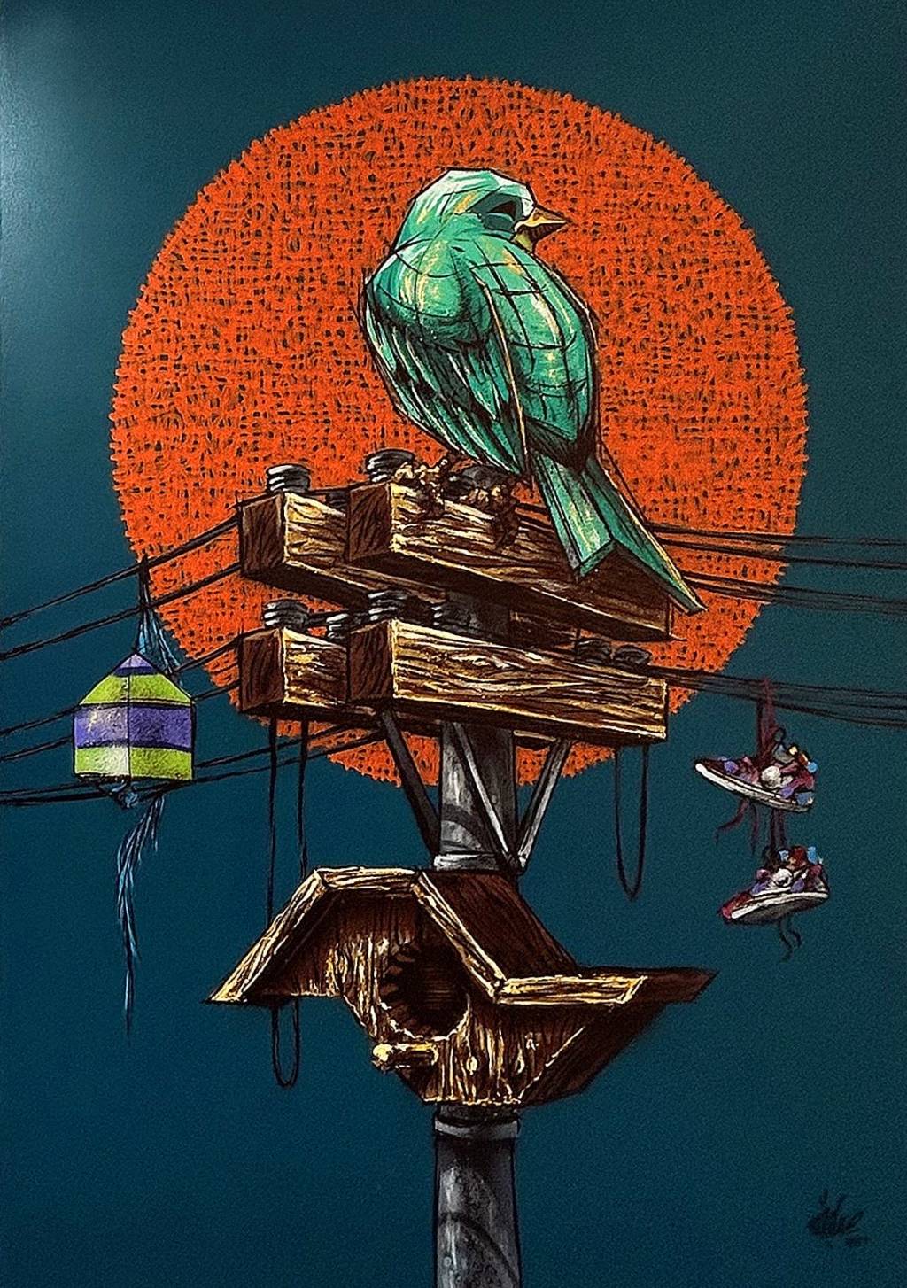 Grafiteiro que pintou avião da Azul exibe novas obras no Beco do Batman