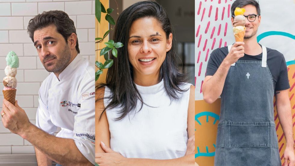 Tr&ecirc;s pessoas sorrindo em montagem de foto