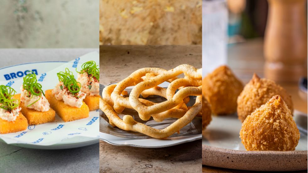 Petiscos em montagem de fotos