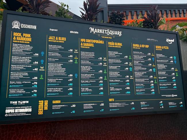 Card&aacute;pio do Market Square