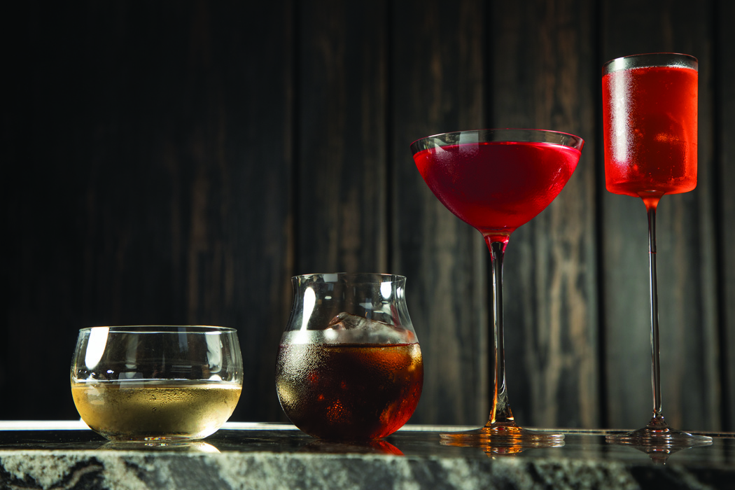 Drinques em tons de vermelho