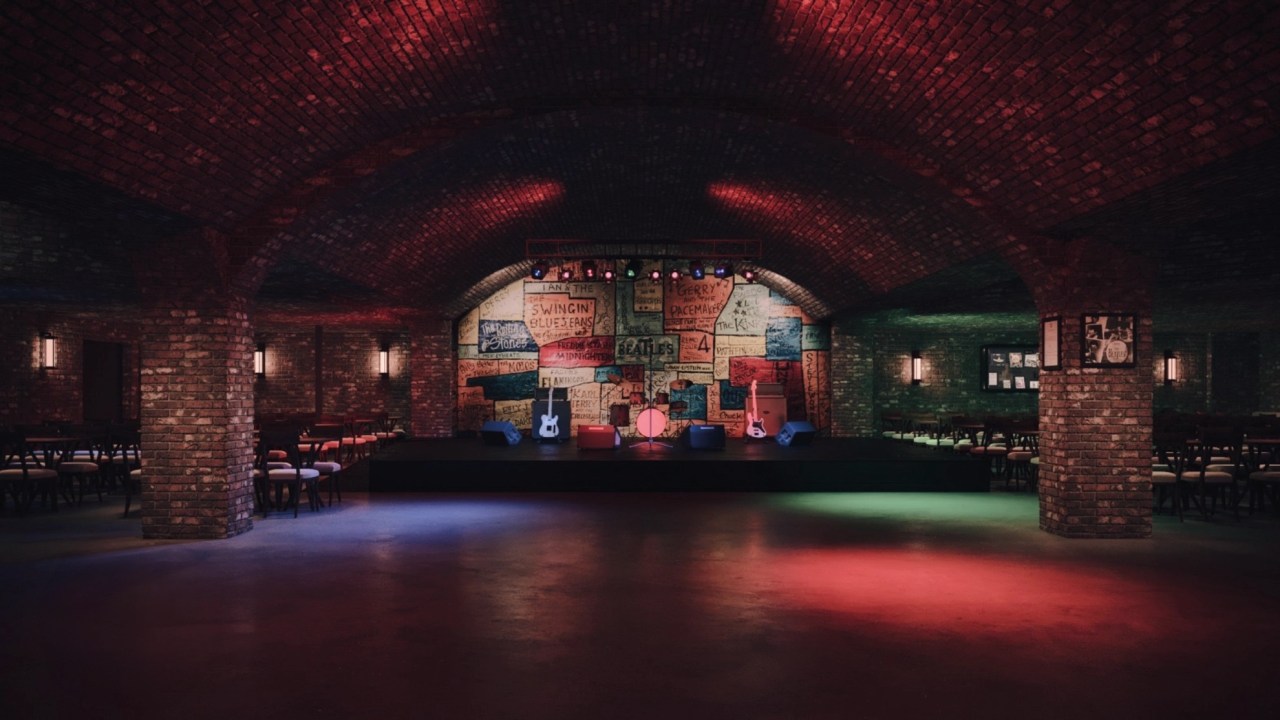 Modelo 3D da casa de shows: espaço temático na Vila Olímpia