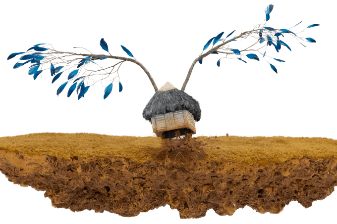 jorge mayet Cópia de Casa voando em gramado seco 50 x 102 x 31 cm