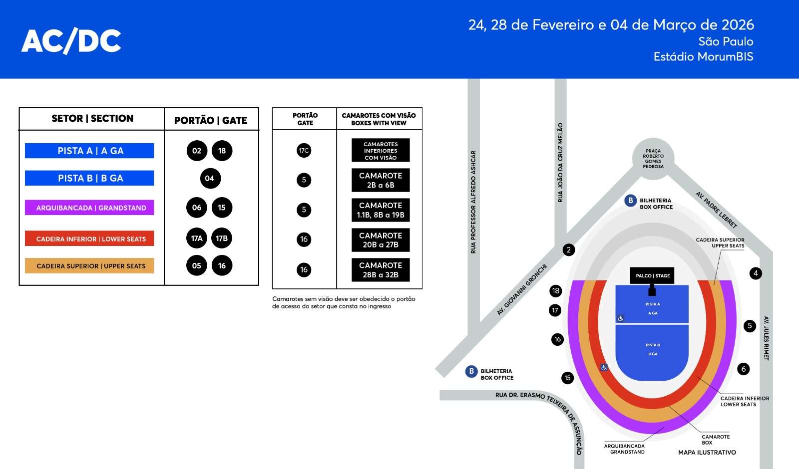 Mapa do Morumbis: confira os setores e port&otilde;es do est&aacute;dio