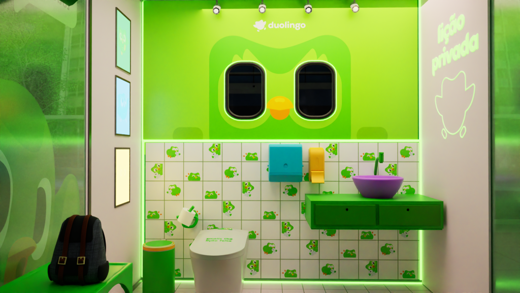 Duolingo instala privada tecnológica na Avenida Paulista neste fim de semana