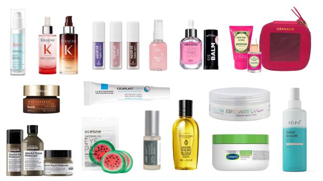 Itens para skincare e tratamento do cabelo na estação mais fria