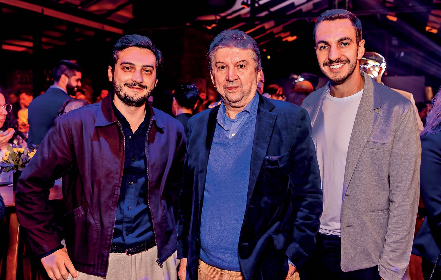 Fabio Lazzarini com o pai, Sylvio Lazzarini, do Varanda Grill, e Gabriel Gasparini, o Gaspa (&agrave; esq.)