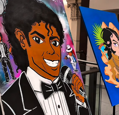 Michael Jackson no Mercadão: exposição transforma músicas do Rei do Pop em telas
